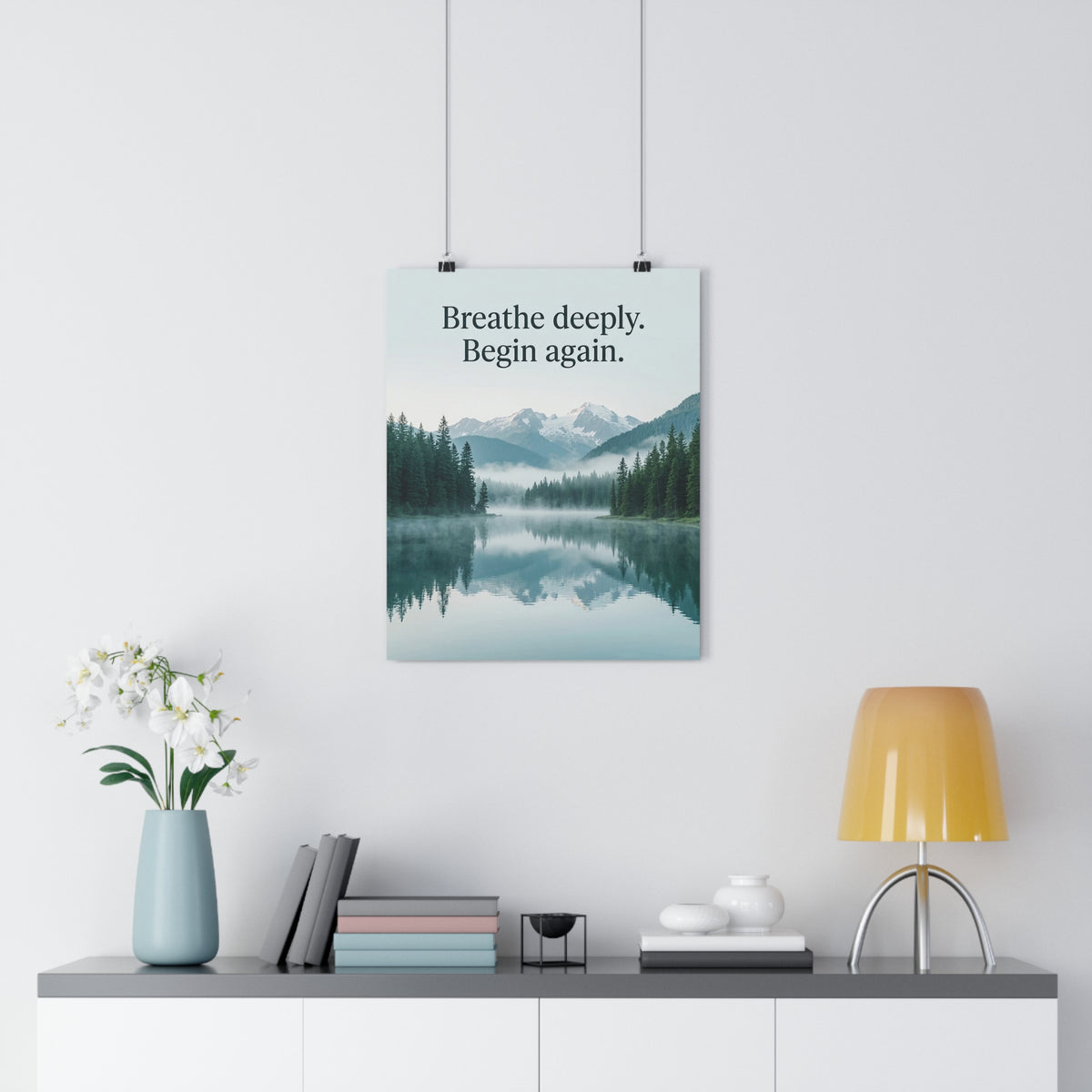Mountain Lake Nature Quote 16" x 20" Fine Art Paper Poster