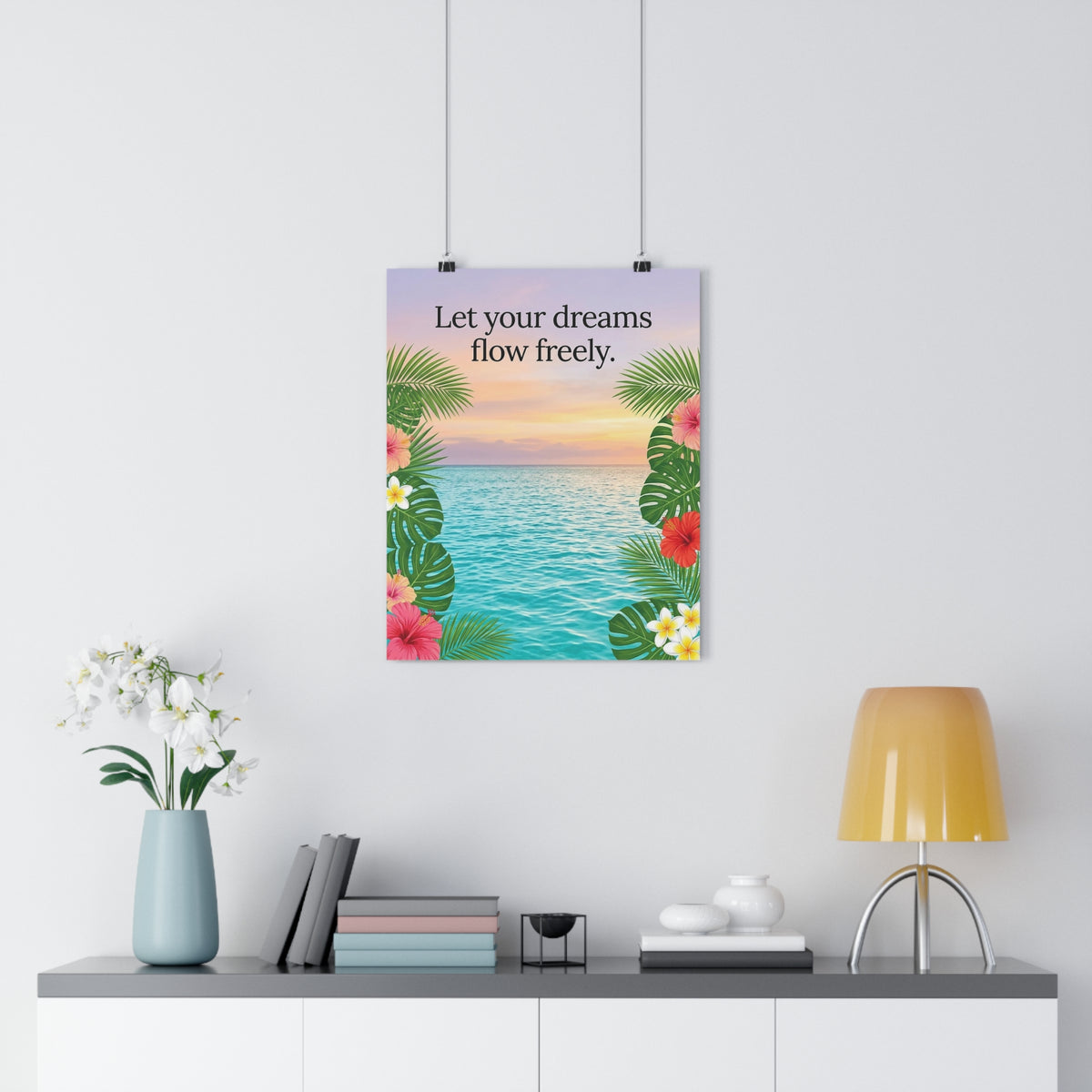 Tropical Ocean Nature Quote 16" x 20" Fine Art Paper Poster