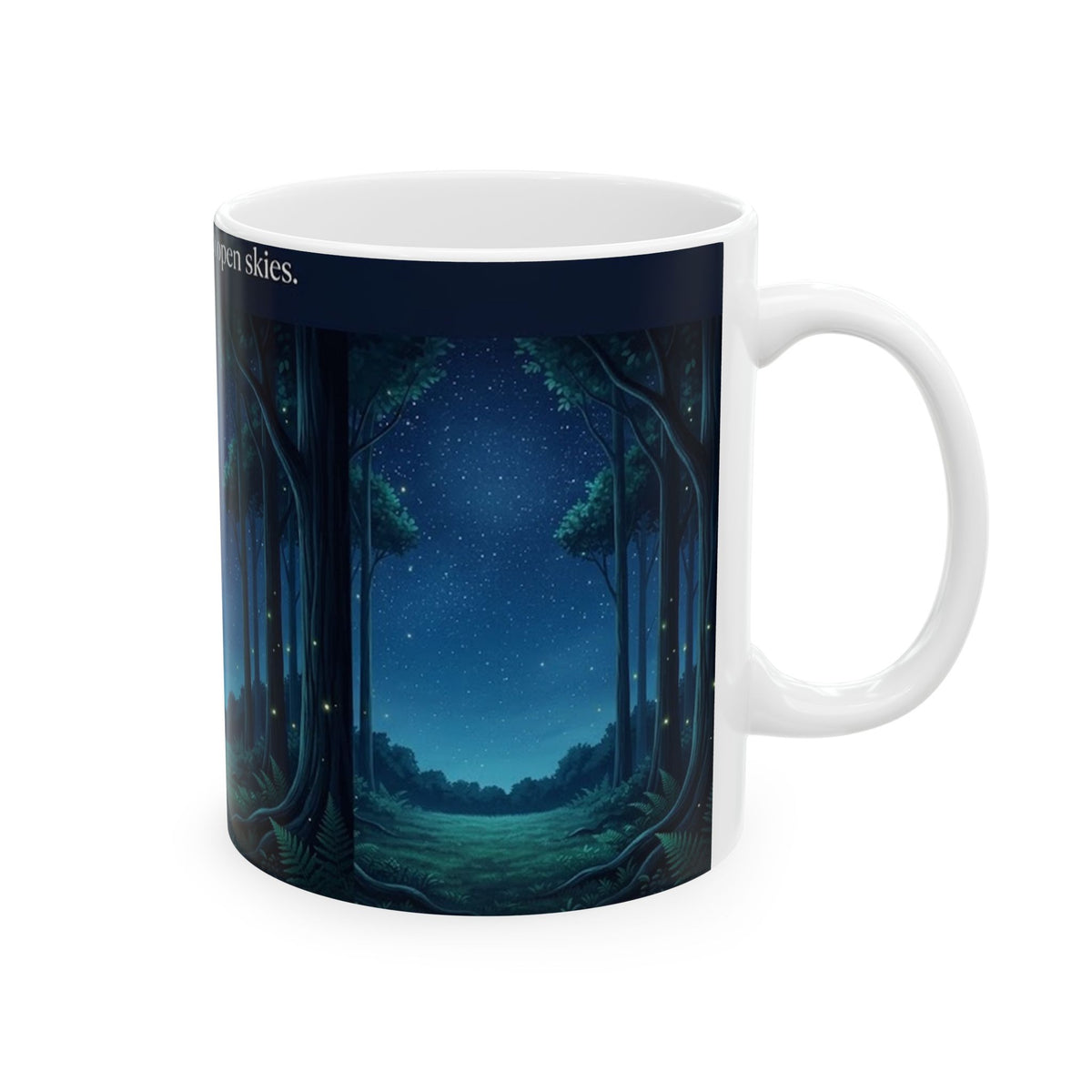 Moonlit Forest Nature Quote Ceramic Mug