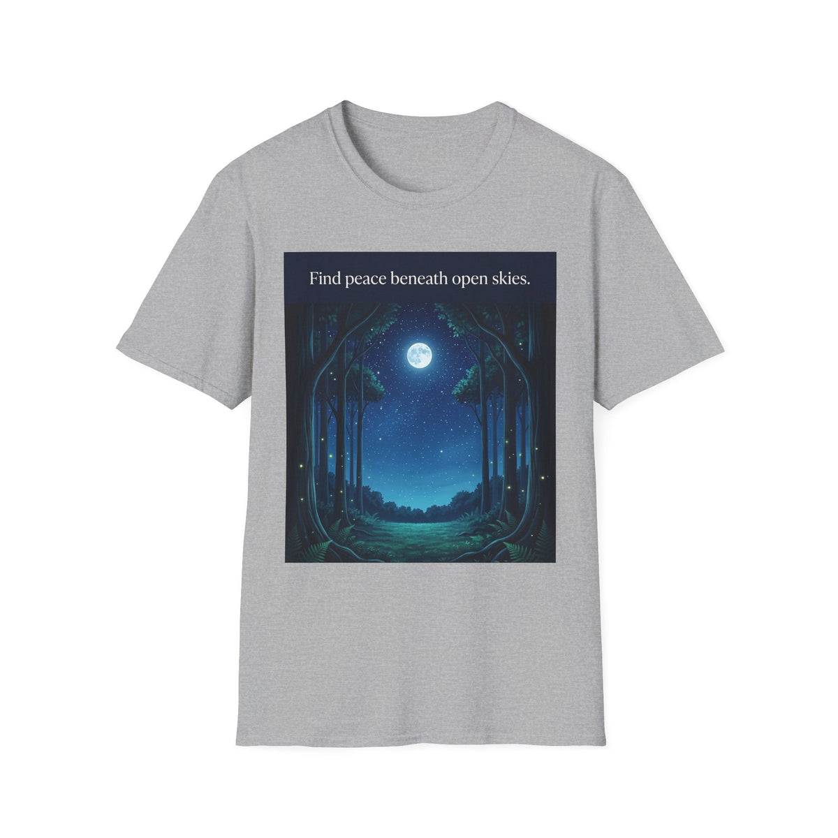 Moonlit Forest Nature Quote Unisex Softstyle T-Shirt