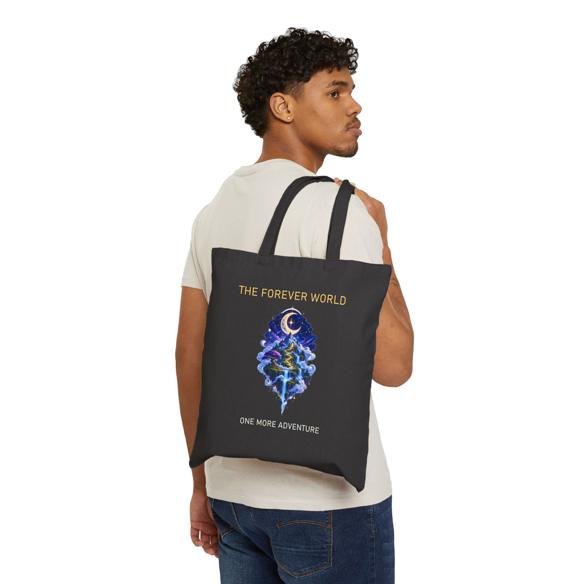 The Forever World Starlit Expedition Cotton Canvas Tote Bag