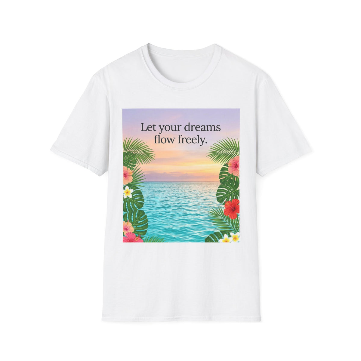 Tropical Ocean Nature Quote Unisex Softstyle T-Shirt