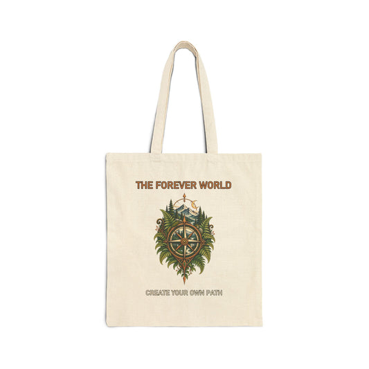 The Forever World Wildlands Compass Cotton Canvas Tote Bag