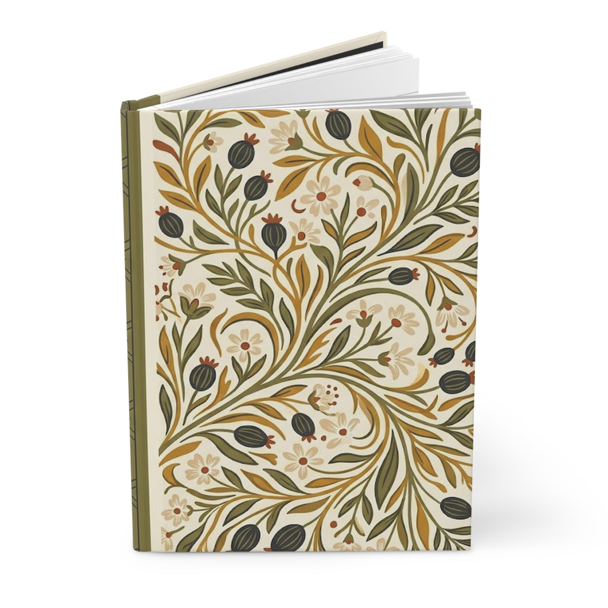 Terracotta Folk Florals Variant 2 Hardcover Journal - Matte Lined Notebook