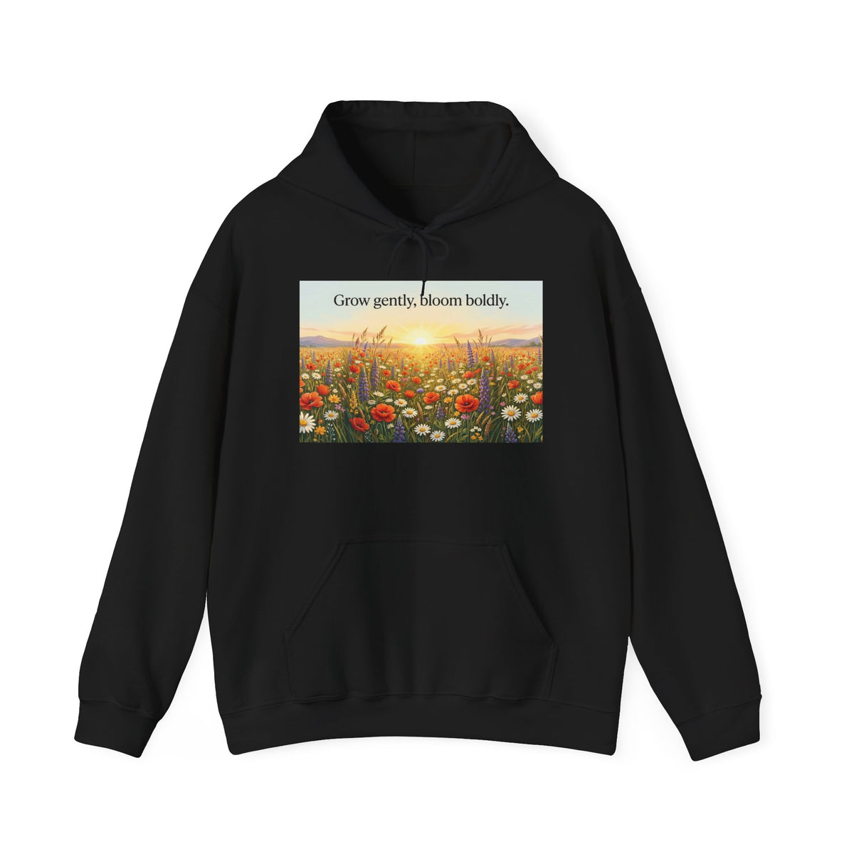 Wildflower Sunrise Nature Quote Unisex Heavy Blend Hoodie