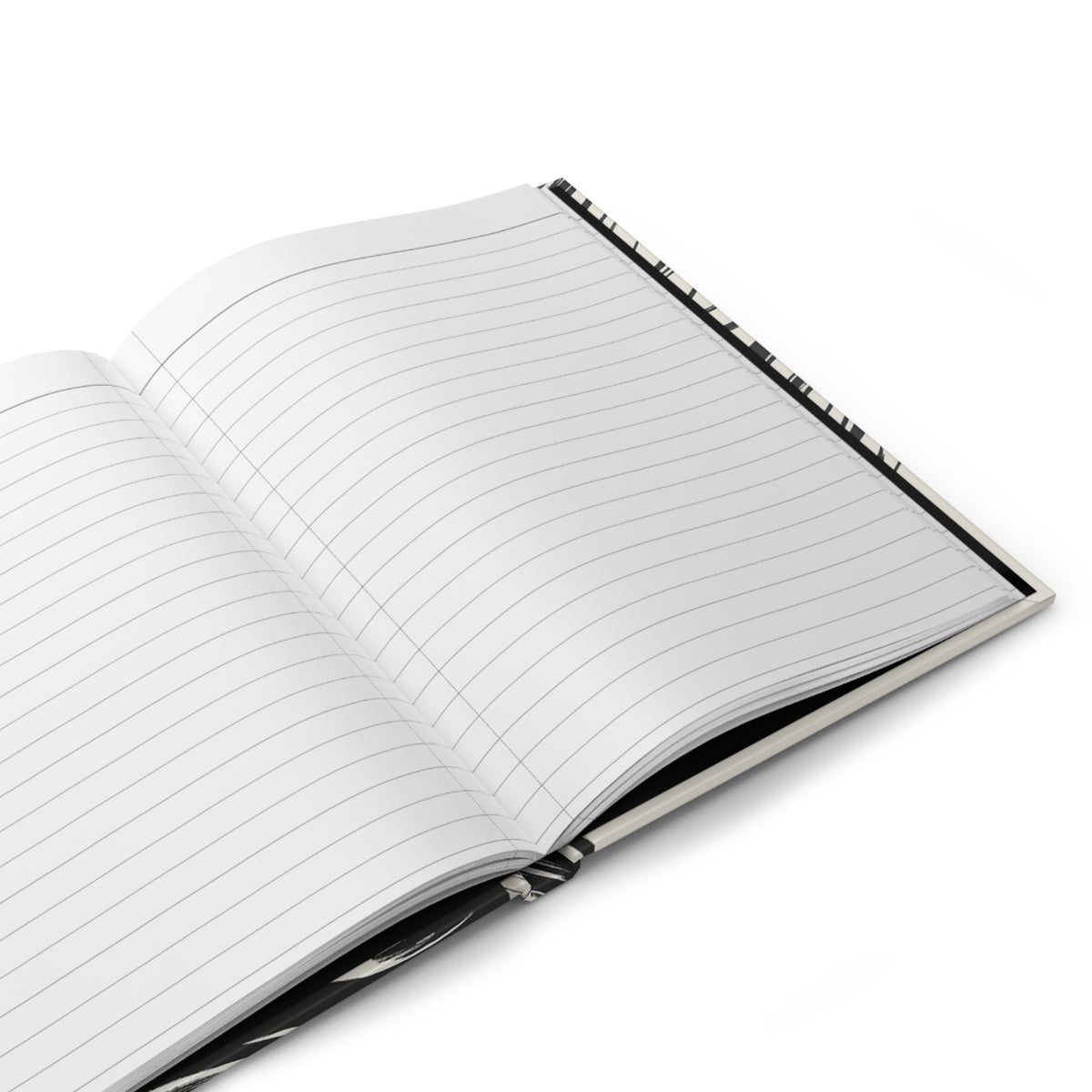 Minimal Ink Waves Hardcover Journal - Matte Lined Notebook