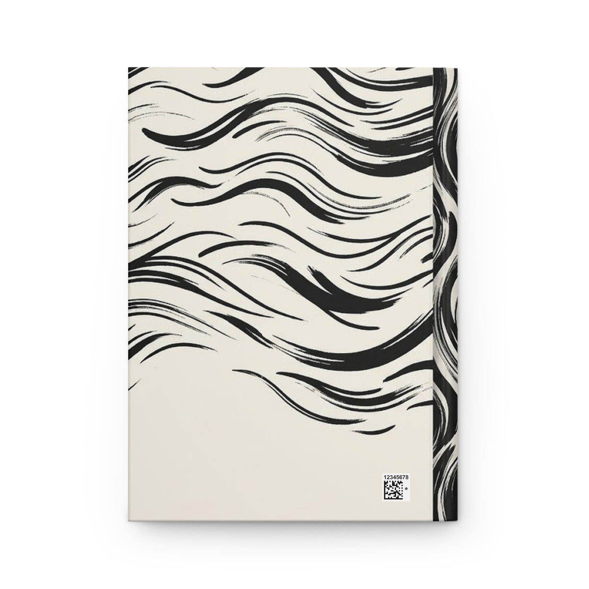 Minimal Ink Waves Hardcover Journal - Matte Lined Notebook