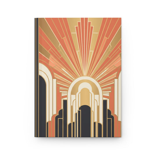 Art Deco Sunrise Variant 1 Hardcover Journal - Matte Lined Notebook