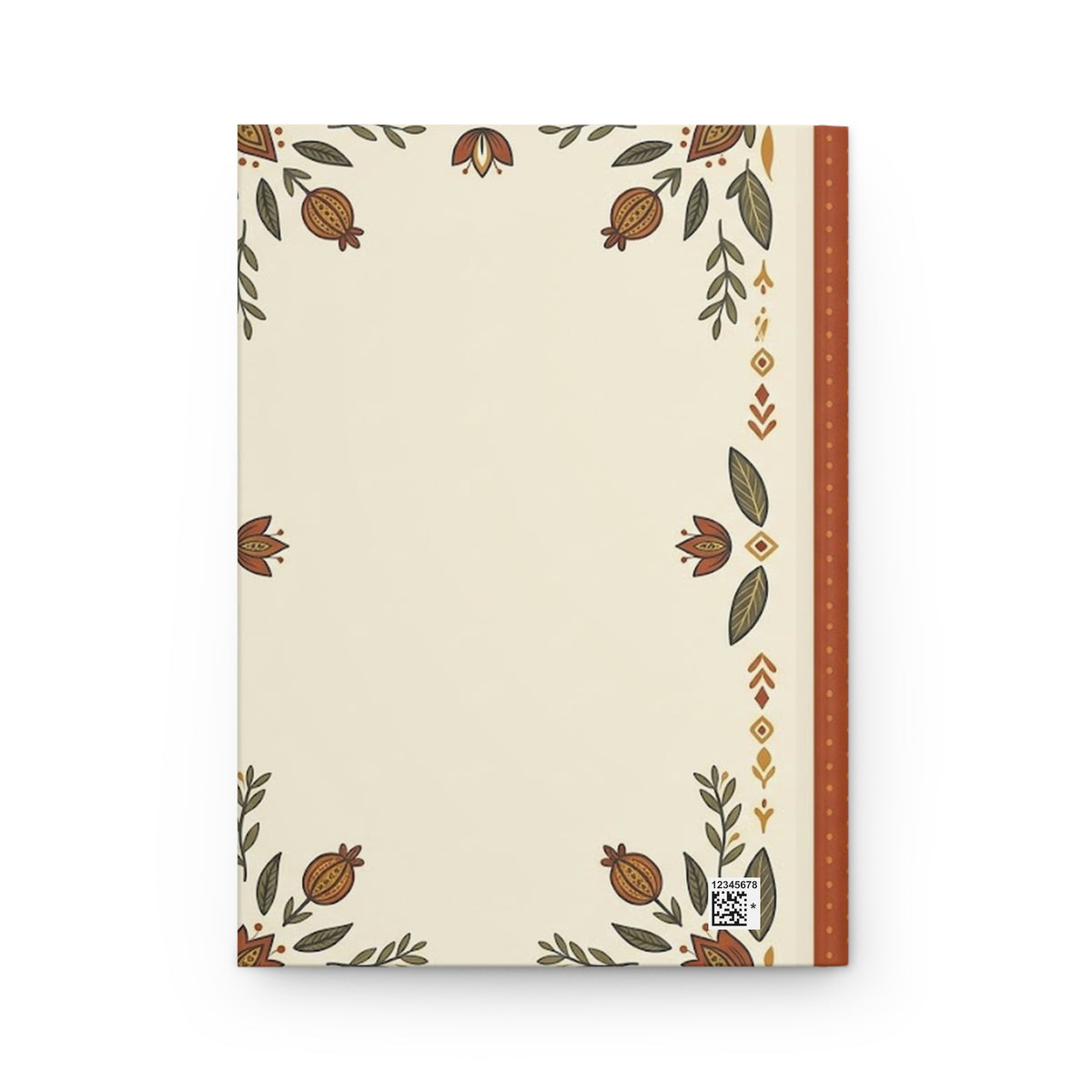 Terracotta Folk Florals Variant 1 Hardcover Journal - Matte Lined Notebook