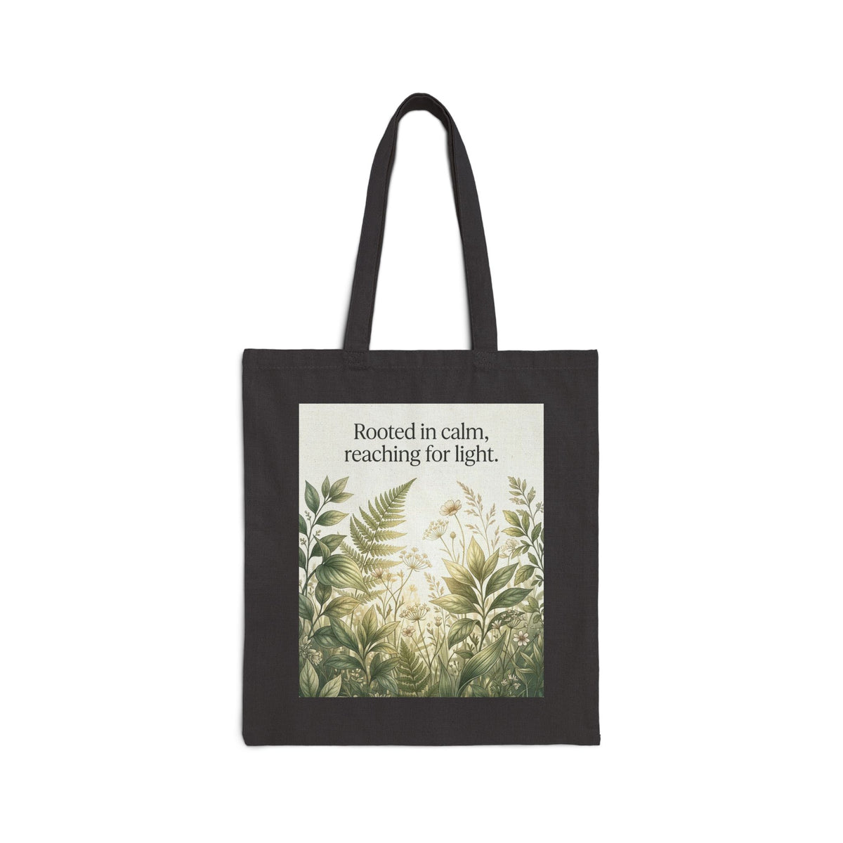 Botanical Meadow Nature Quote Cotton Canvas Tote Bag