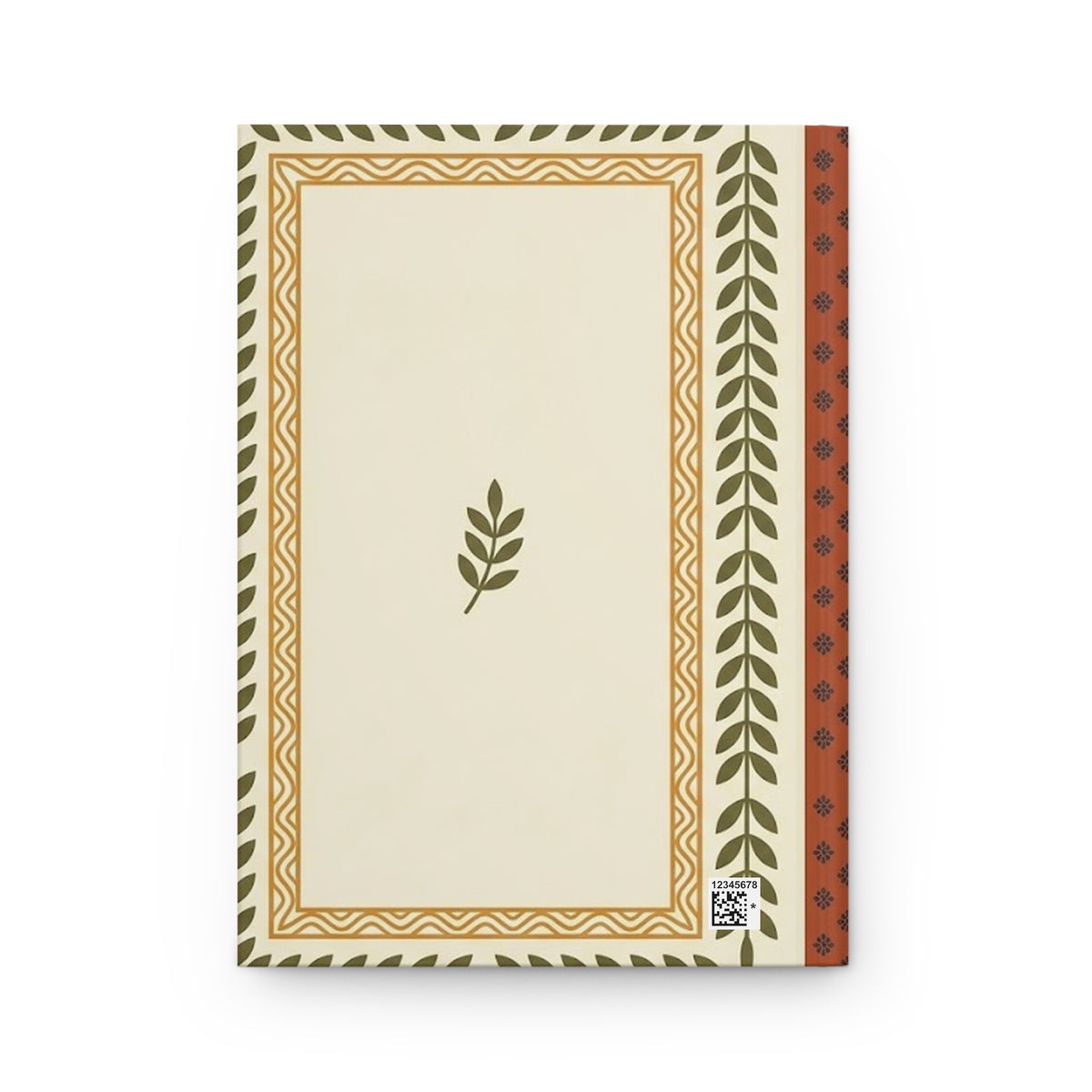 Terracotta Folk Florals Variant 5 Hardcover Journal - Matte Lined Notebook