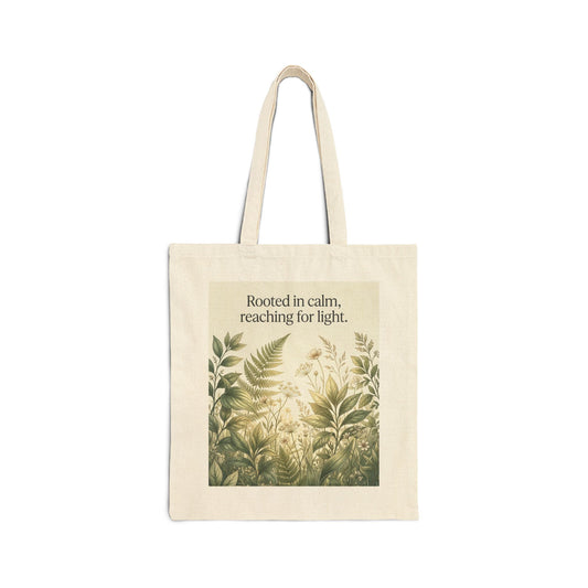 Botanical Meadow Nature Quote Cotton Canvas Tote Bag