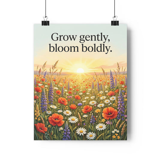 Wildflower Sunrise Nature Quote 16" x 20" Fine Art Paper Poster