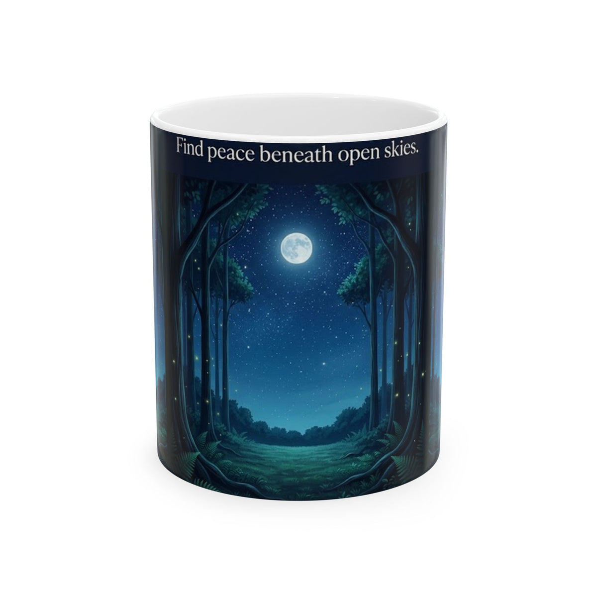 Moonlit Forest Nature Quote Ceramic Mug