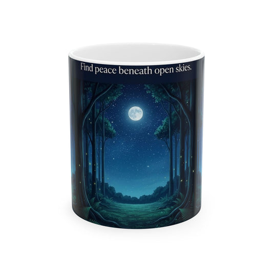 Moonlit Forest Nature Quote Ceramic Mug