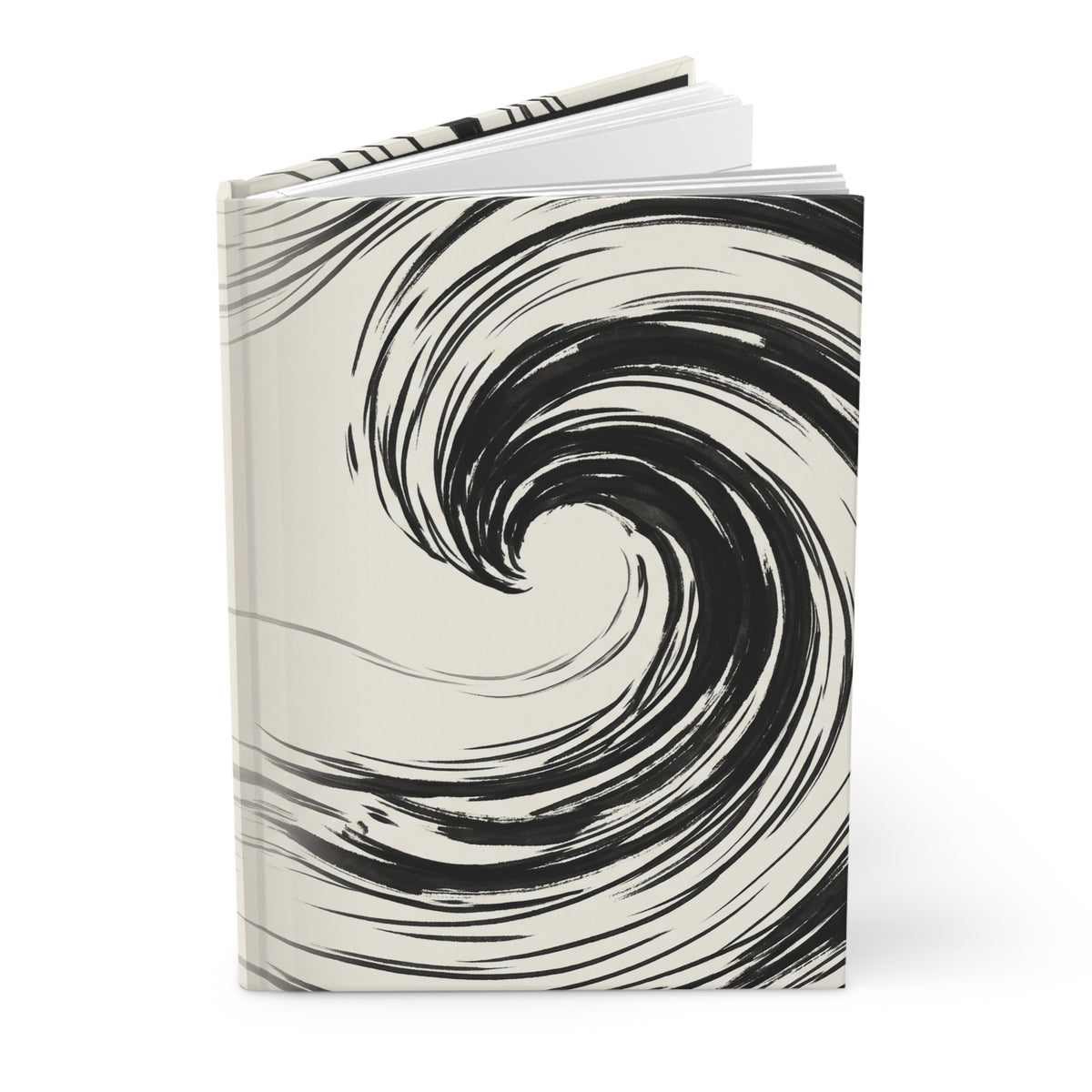 Minimal Ink Waves Variant 1 Hardcover Journal - Matte Lined Notebook
