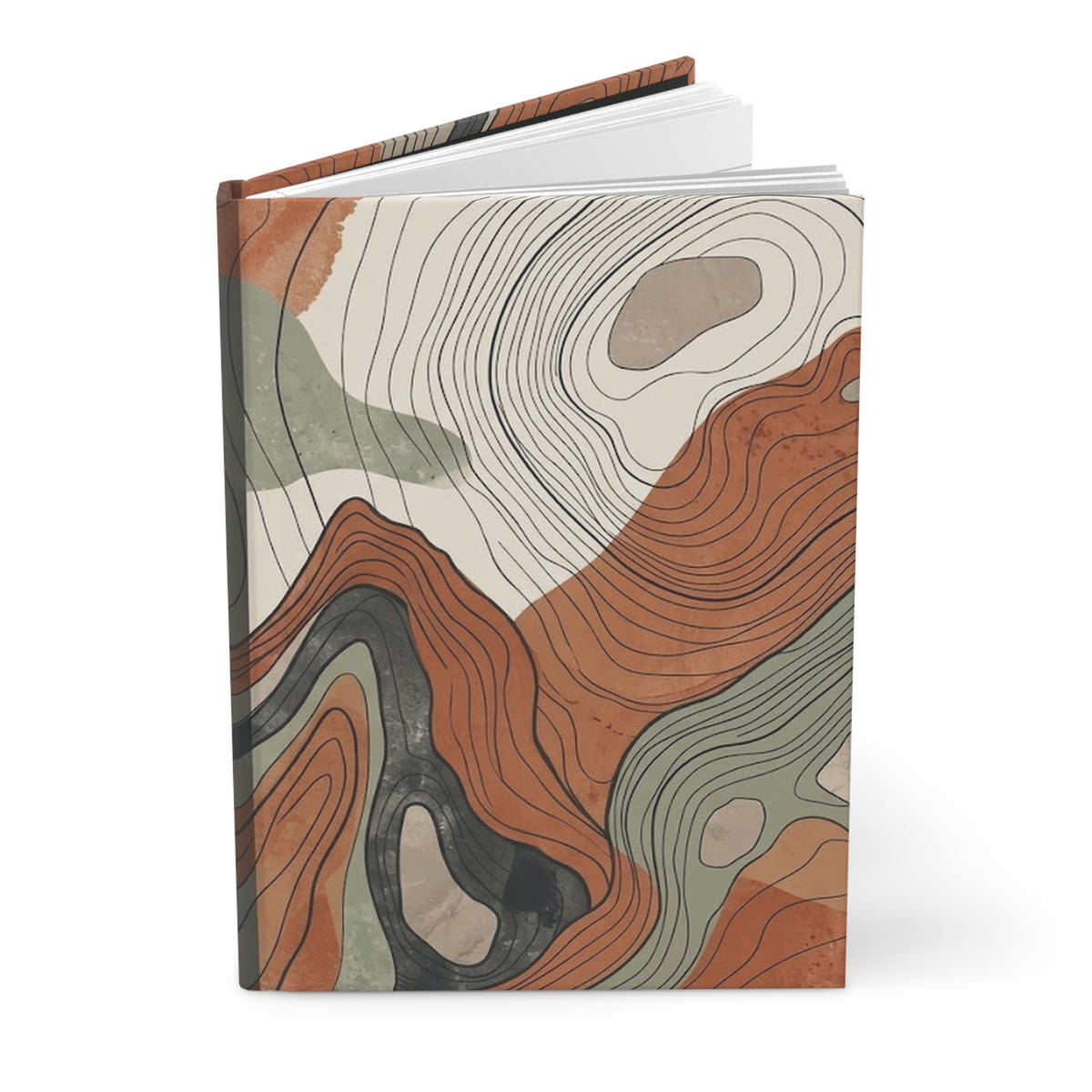 Abstract Topography Variant 5 Hardcover Journal - Matte Lined Notebook
