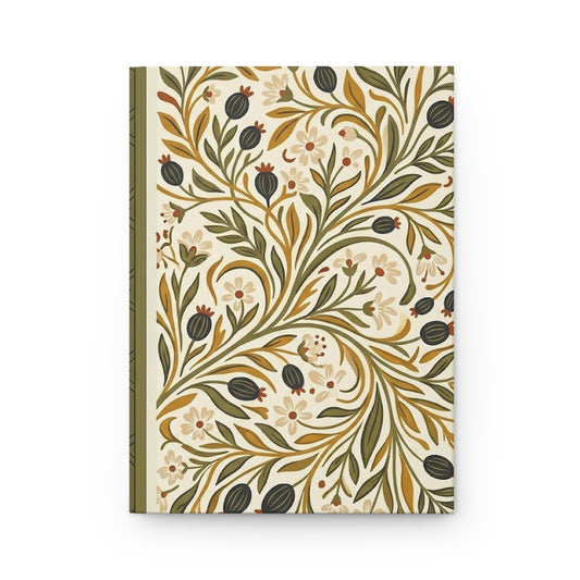 Terracotta Folk Florals Variant 2 Hardcover Journal - Matte Lined Notebook