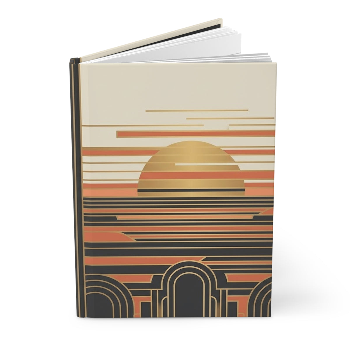 Art Deco Sunrise Variant 5 Hardcover Journal - Matte Lined Notebook