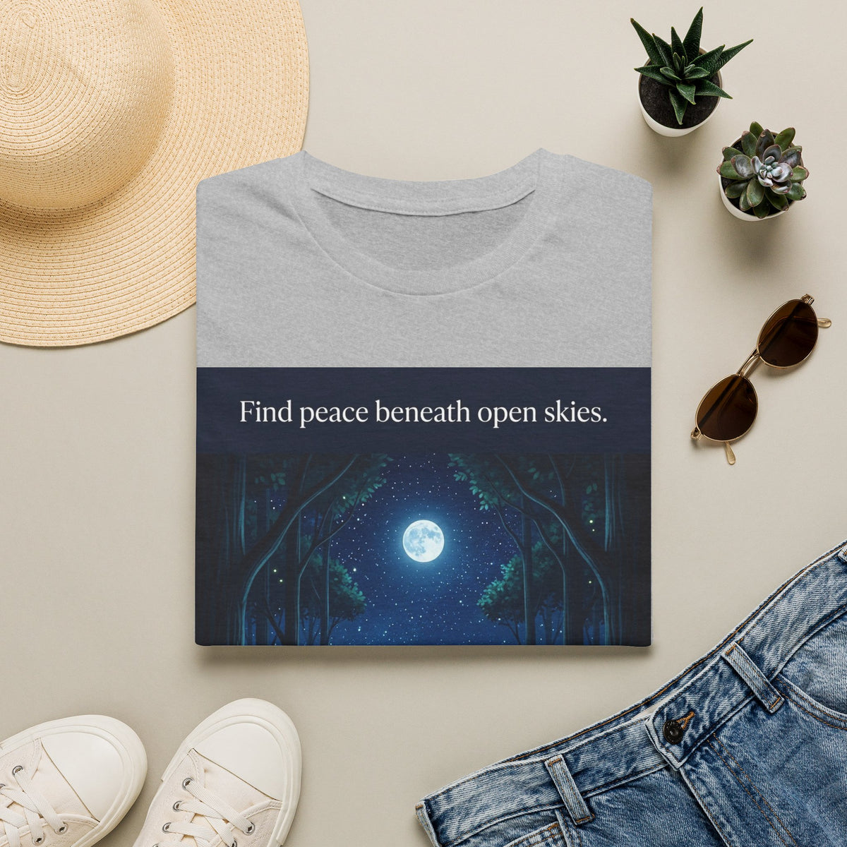 Moonlit Forest Nature Quote Unisex Softstyle T-Shirt