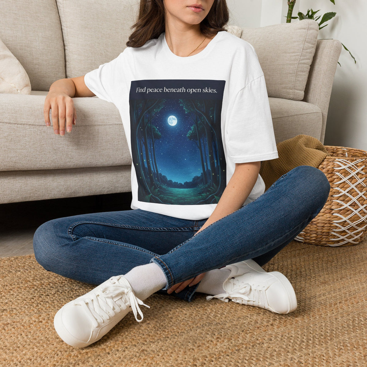 Moonlit Forest Nature Quote Unisex Softstyle T-Shirt