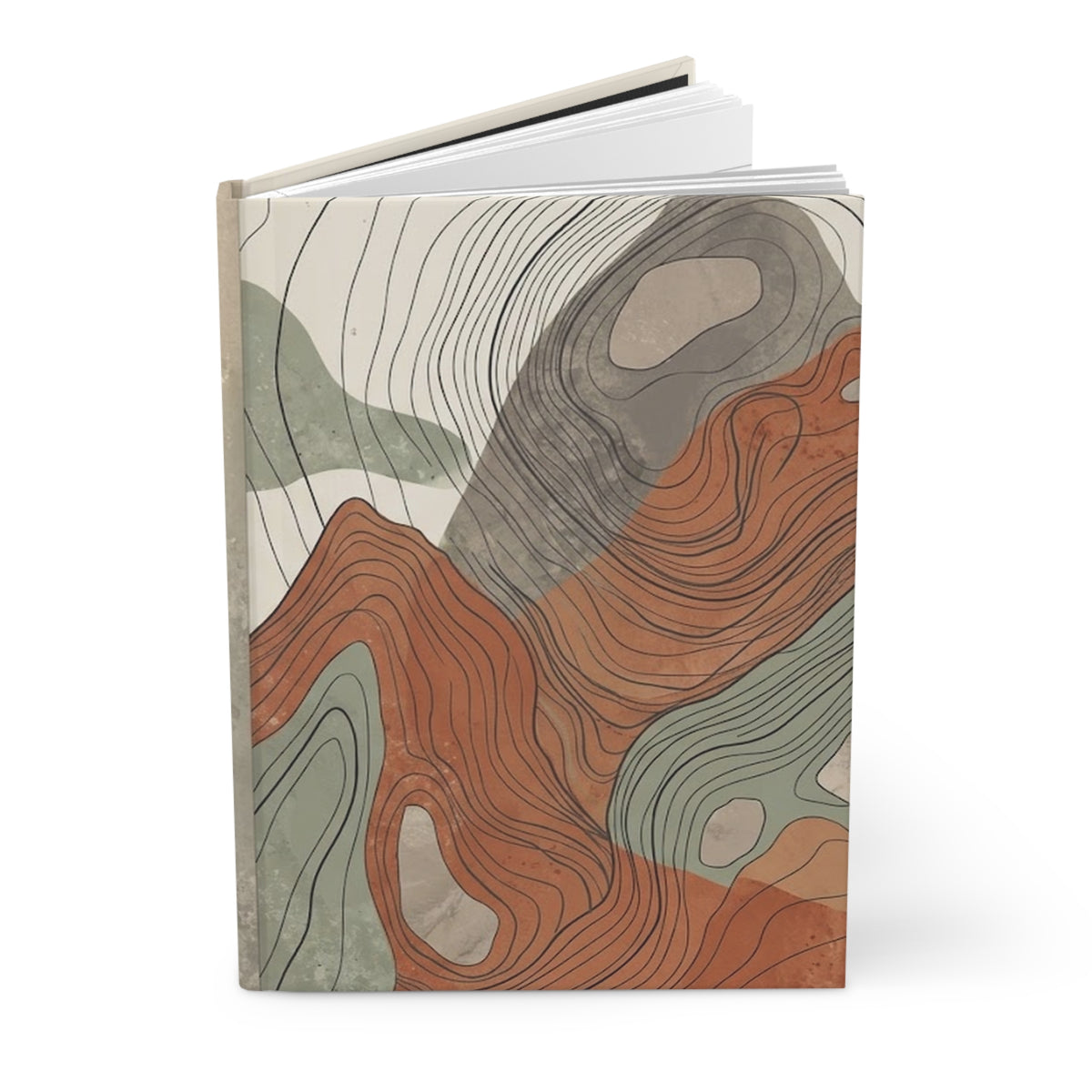 Abstract Topography Variant 3 Hardcover Journal - Matte Lined Notebook