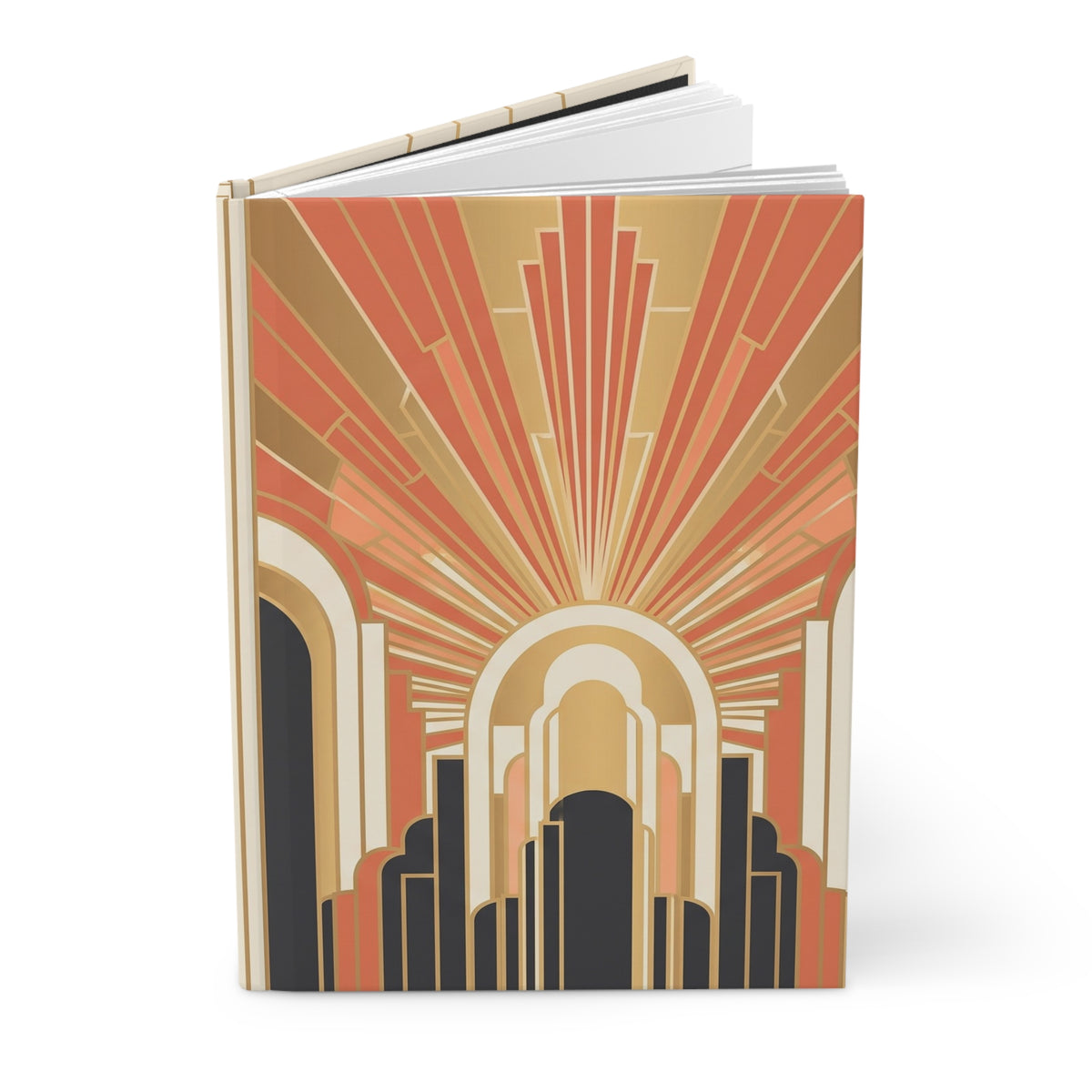 Art Deco Sunrise Variant 2 Hardcover Journal - Matte Lined Notebook