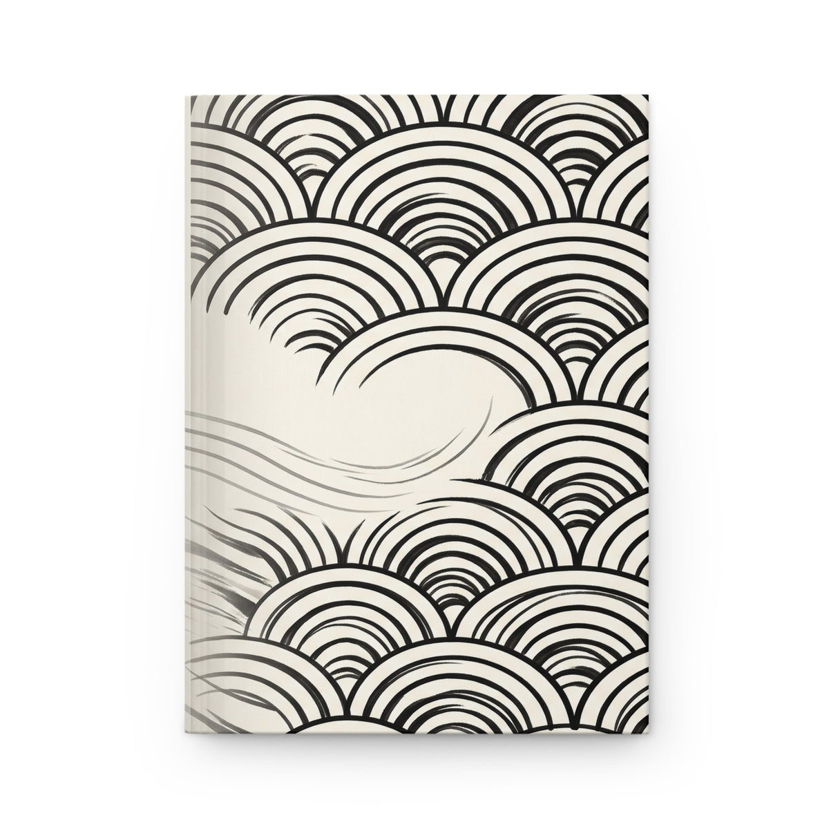 Minimal Ink Waves Variant 2 Hardcover Journal - Matte Lined Notebook