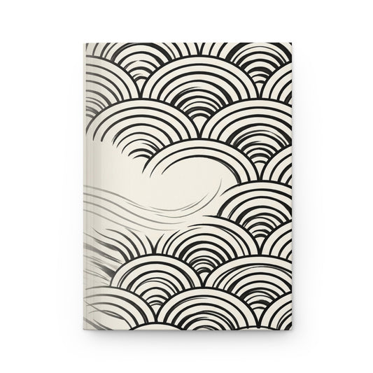 Minimal Ink Waves Variant 2 Hardcover Journal - Matte Lined Notebook