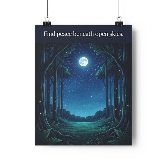 Moonlit Forest Nature Quote 16" x 20" Fine Art Paper Poster