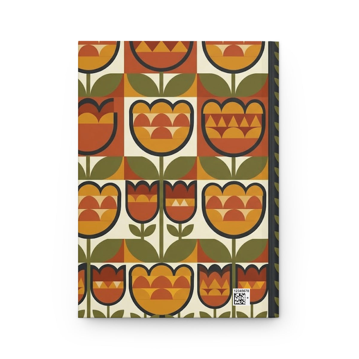 Terracotta Folk Florals Variant 3 Hardcover Journal - Matte Lined Notebook