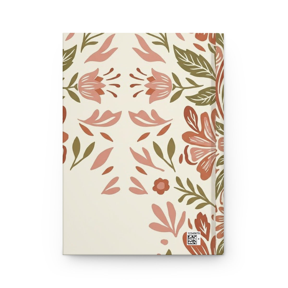 Terracotta Folk Florals Hardcover Journal - Matte Lined Notebook