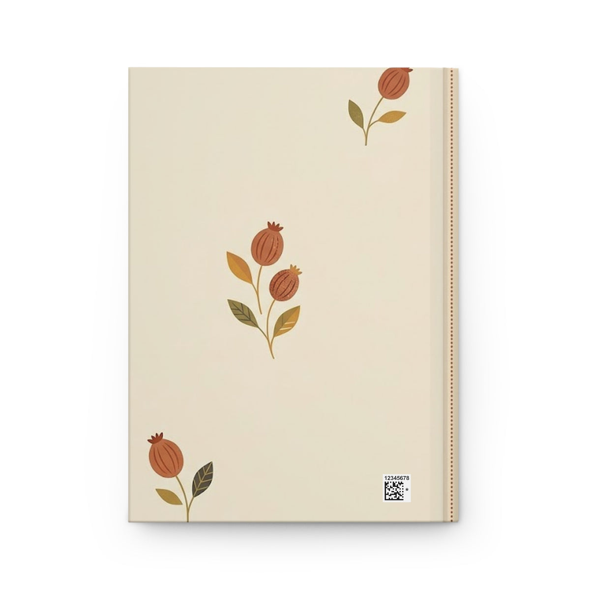 Terracotta Folk Florals Variant 4 Hardcover Journal - Matte Lined Notebook