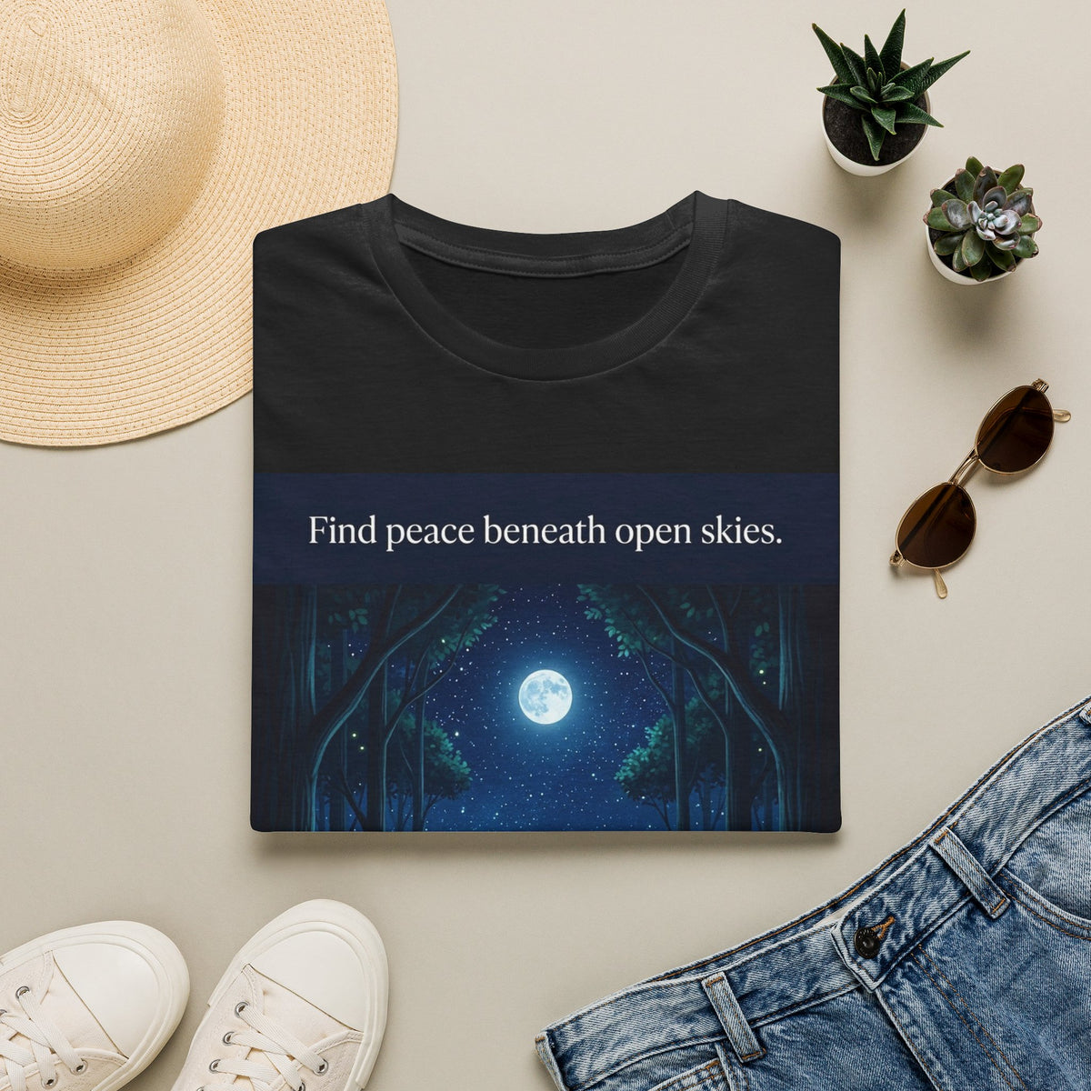 Moonlit Forest Nature Quote Unisex Softstyle T-Shirt