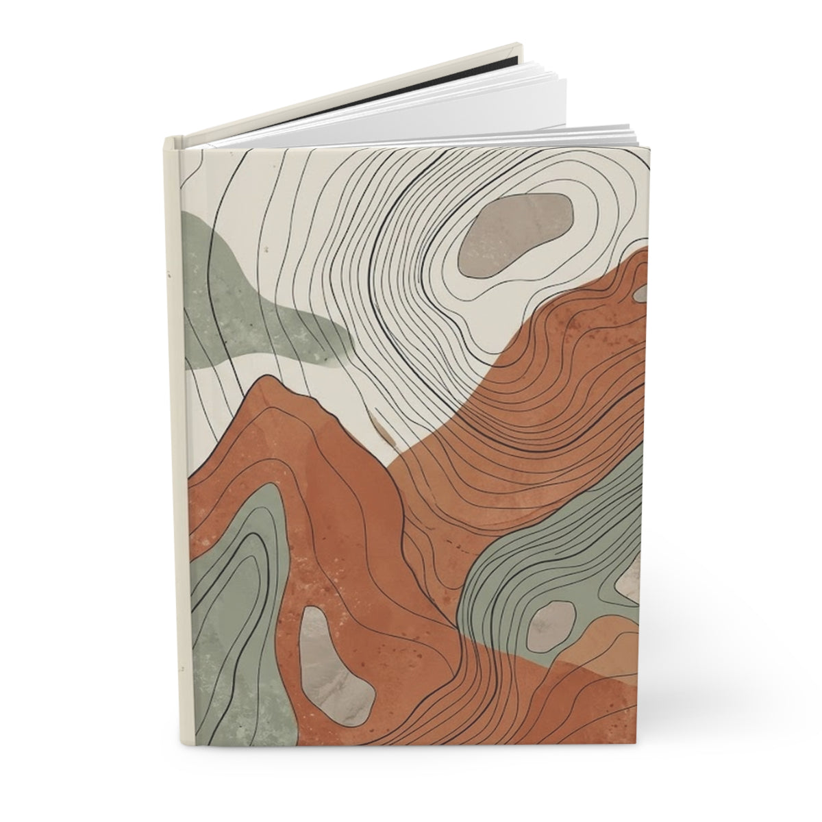 Abstract Topography Variant 1 Hardcover Journal - Matte Lined Notebook