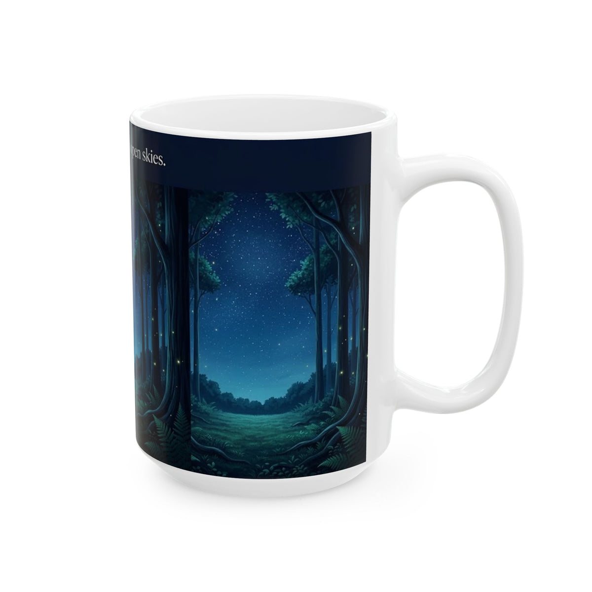 Moonlit Forest Nature Quote Ceramic Mug