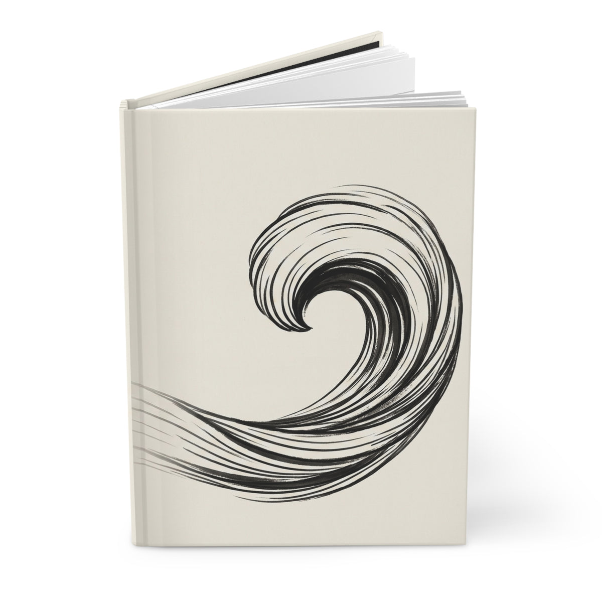 Minimal Ink Waves Variant 5 Hardcover Journal - Matte Lined Notebook