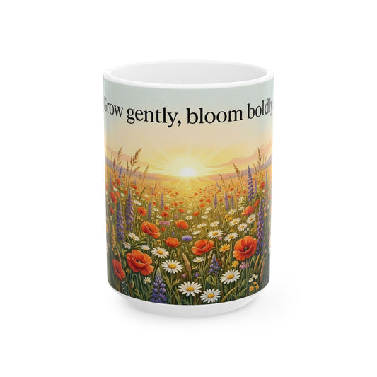Wildflower Sunrise Nature Quote Ceramic Mug