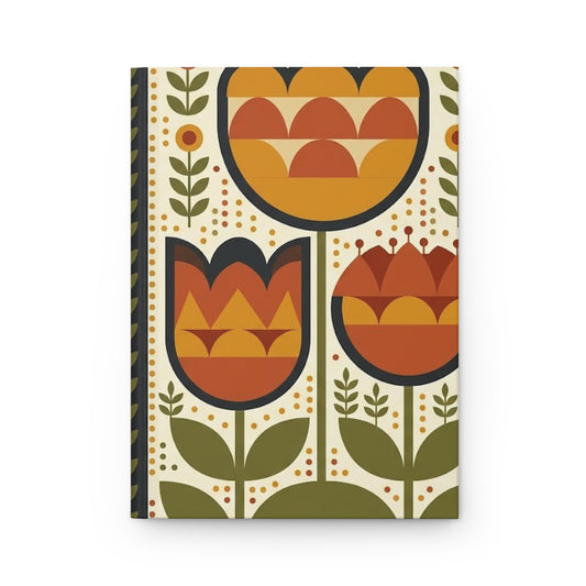 Terracotta Folk Florals Variant 3 Hardcover Journal - Matte Lined Notebook