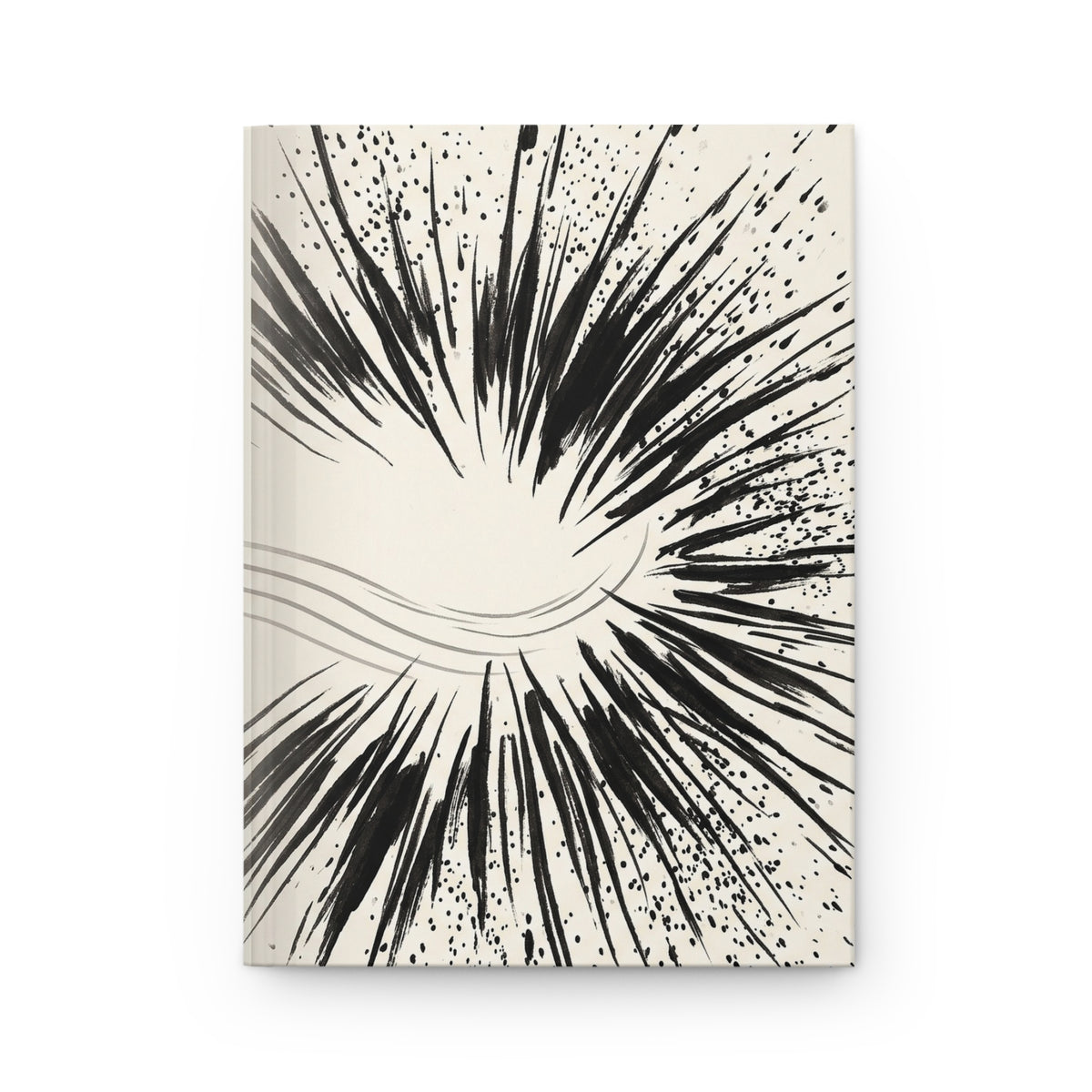 Minimal Ink Waves Variant 4 Hardcover Journal - Matte Lined Notebook