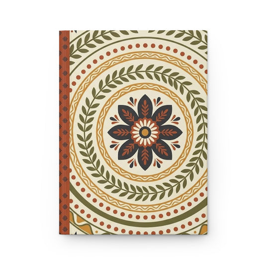 Terracotta Folk Florals Variant 5 Hardcover Journal - Matte Lined Notebook