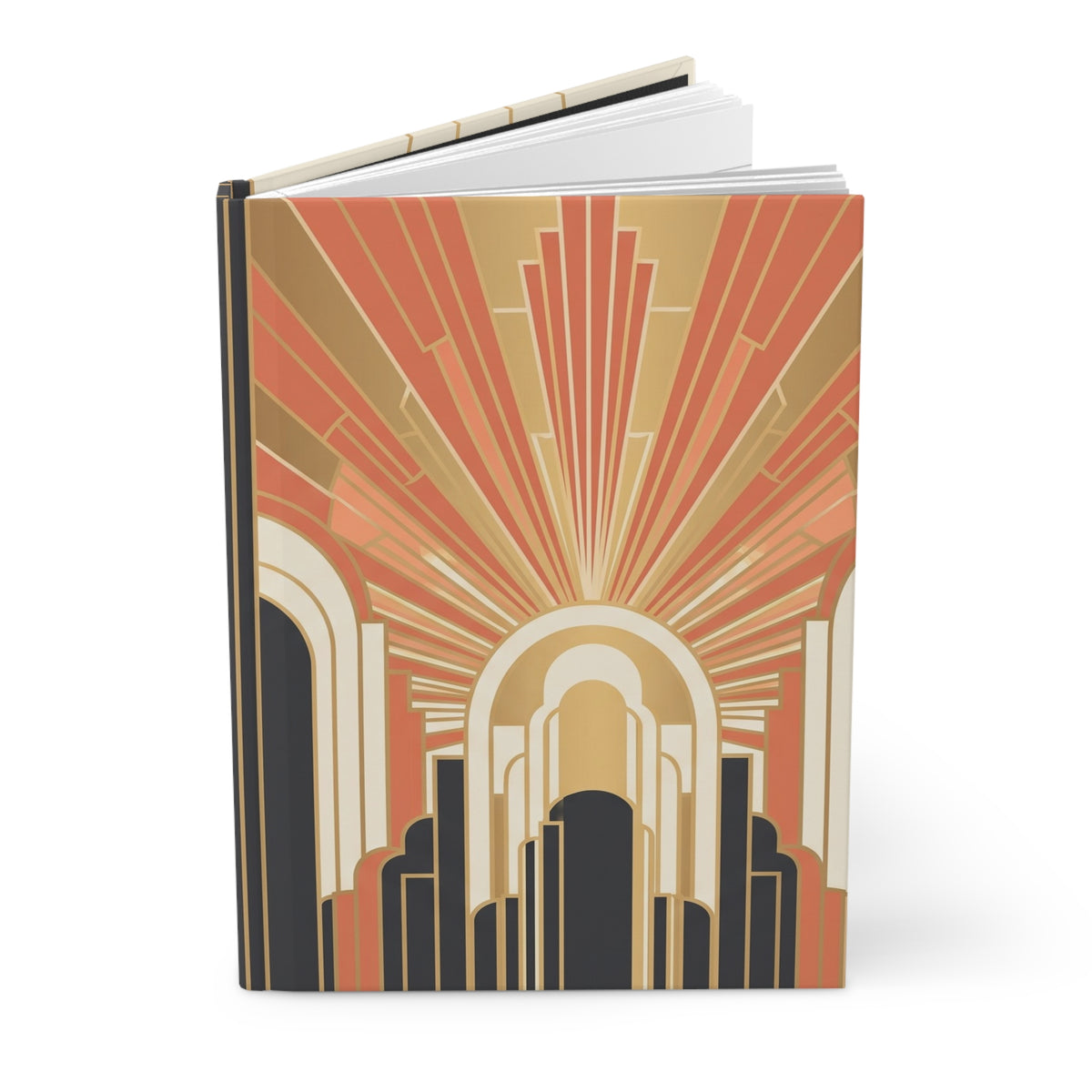 Art Deco Sunrise Variant 1 Hardcover Journal - Matte Lined Notebook