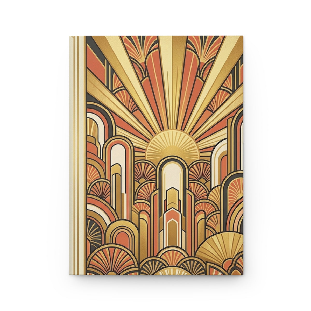 Art Deco Sunrise Variant 4 Hardcover Journal - Matte Lined Notebook