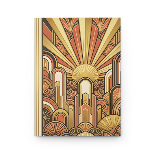 Art Deco Sunrise Variant 4 Hardcover Journal - Matte Lined Notebook