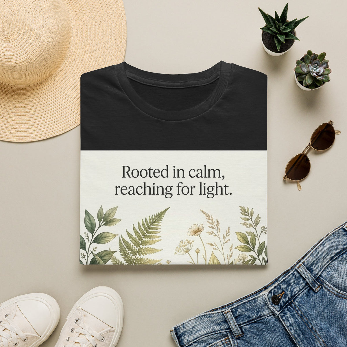 Botanical Meadow Nature Quote Unisex Softstyle T-Shirt