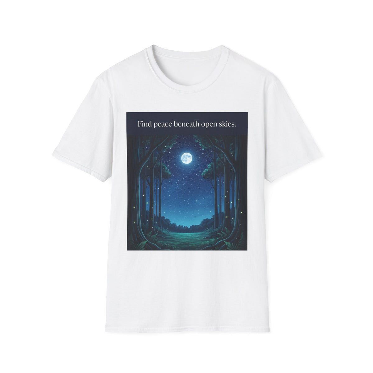 Moonlit Forest Nature Quote Unisex Softstyle T-Shirt