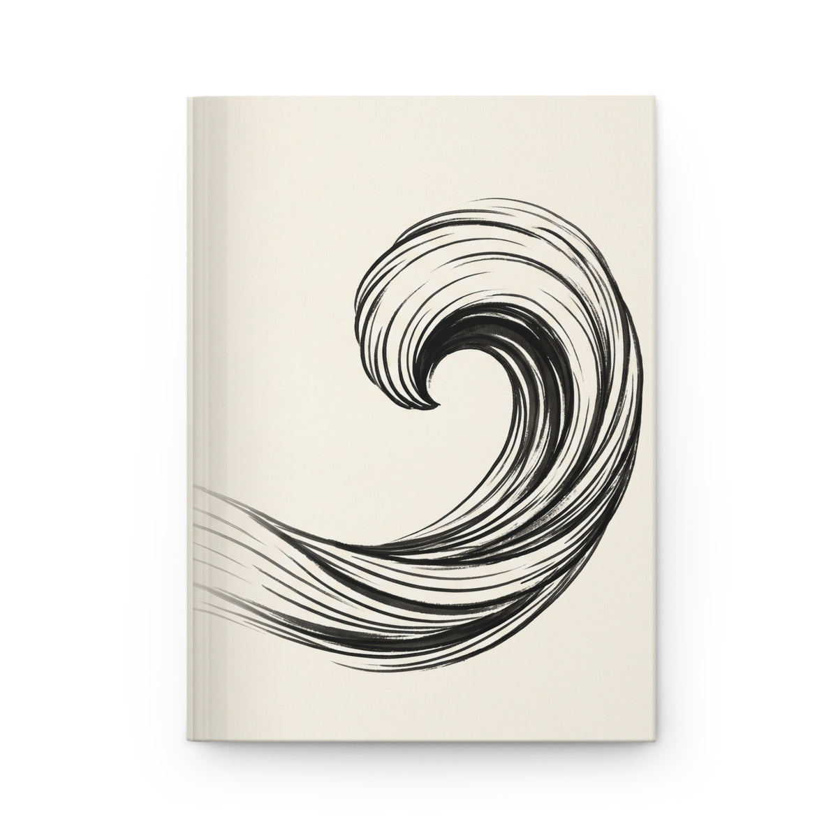 Minimal Ink Waves Variant 5 Hardcover Journal - Matte Lined Notebook