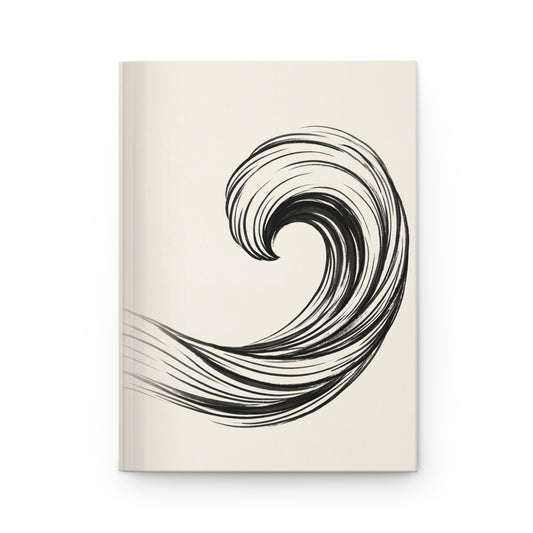 Minimal Ink Waves Variant 5 Hardcover Journal - Matte Lined Notebook