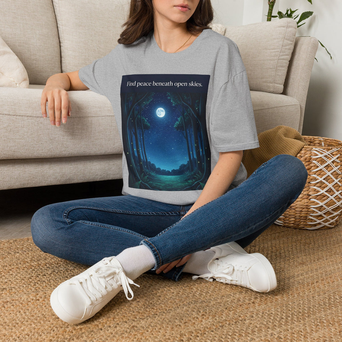 Moonlit Forest Nature Quote Unisex Softstyle T-Shirt
