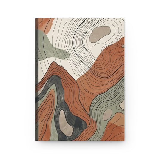 Abstract Topography Variant 5 Hardcover Journal - Matte Lined Notebook